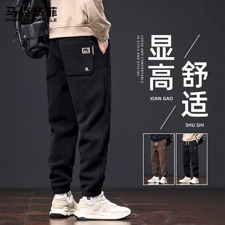 马克华菲裤子男款秋季2025新款潮牌美式束脚休闲裤男宽松百搭长裤商品大图