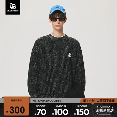 Lilbetter毛衣男新款潮牌上衣春秋时尚宽松针织衫圆领百搭线衣LB商品大图