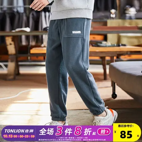 唐狮2021秋冬新款运动裤男潮牌宽松摇粒绒休闲长裤子男韩版束脚裤商品大图