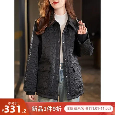 宝诗黎【新品价368元】翻领宽松格子短外套ZY2064图片