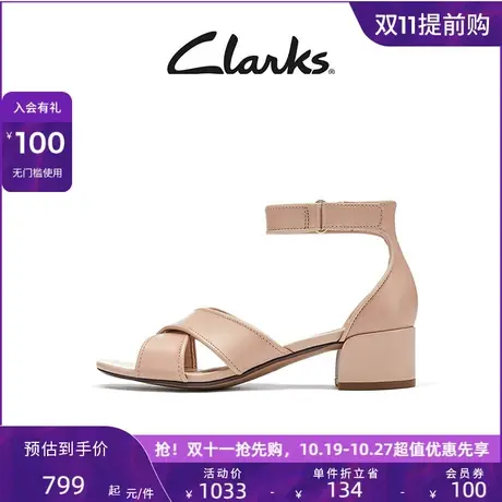 Clarks其乐女士夏季时尚交叉绑带魔术贴方跟凉鞋典雅舒适女鞋商品大图