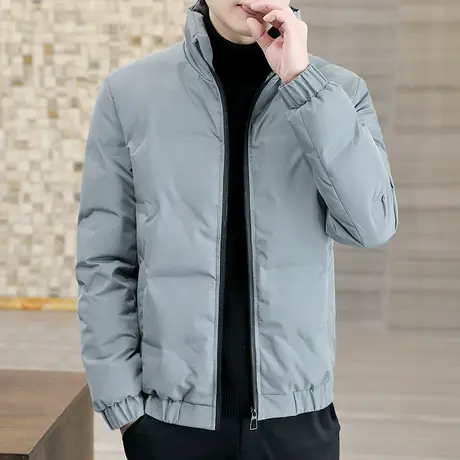 潮牌立领羽绒服男士2023年新款潮流帅气轻薄防寒冬季外套修身短款图片