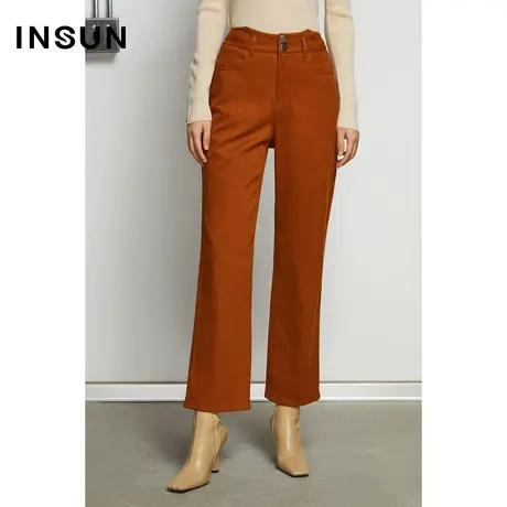 INSUN恩裳奥莱冬季休闲百搭棉质直筒西裤商品大图