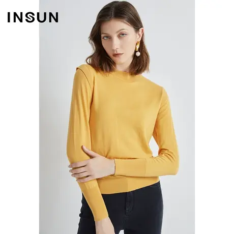 INSUN恩裳春季假两件H型毛针织衫商品大图