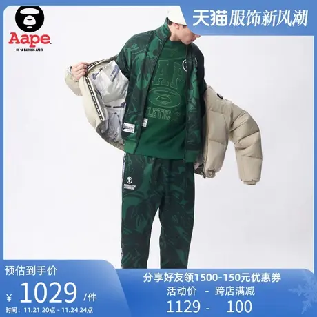 Aape旗舰店男装春夏侧边串标迷彩猿人徽章字母美式长裤A647XXL商品大图