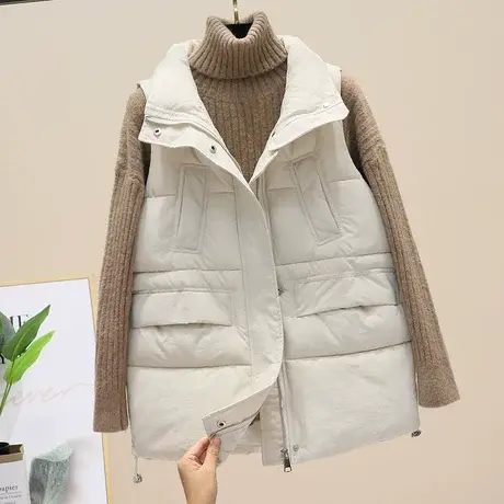 秋冬短款羽绒棉马甲外套女小个子新款韩版百搭背心外穿坎肩马夹潮商品大图