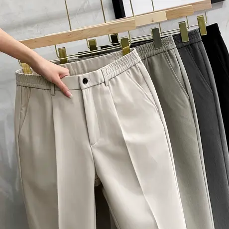 小西裤男直筒修身九分西装裤子男春秋轻奢高端男士休闲裤秋冬新款商品大图