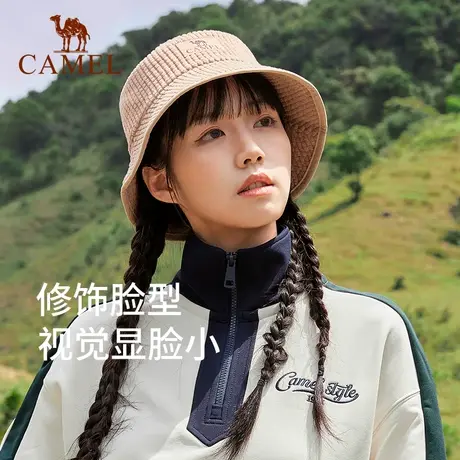【甄选专享】骆驼新款华夫格渔夫帽女日系百搭秋冬盆帽保暖帽子女商品大图