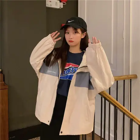 外套少女春秋韩版学院风ins宽松百搭休闲初中生中学生棒球服上衣商品大图