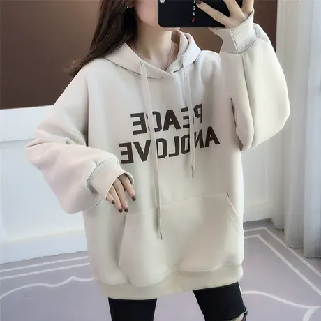 2023新款高级感超好看美式复古慵懒chic时尚洋气连帽卫衣女春秋季图片