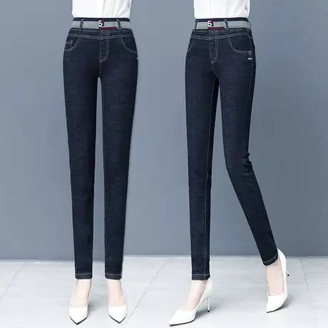 弹力小脚牛仔裤女2023年新款高腰显瘦提臀紧身裤休闲时尚铅笔裤子商品大图