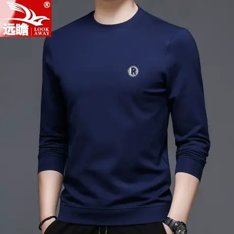 2022新款圆领卫衣男士春秋季长袖T恤装潮流百搭打底衫男士上衣商品大图