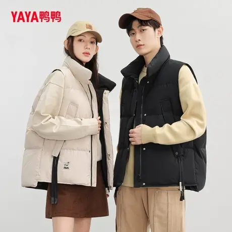 鸭鸭轻薄情侣羽绒马甲女2023年秋冬新品时尚短款立领韩版马夹W图片