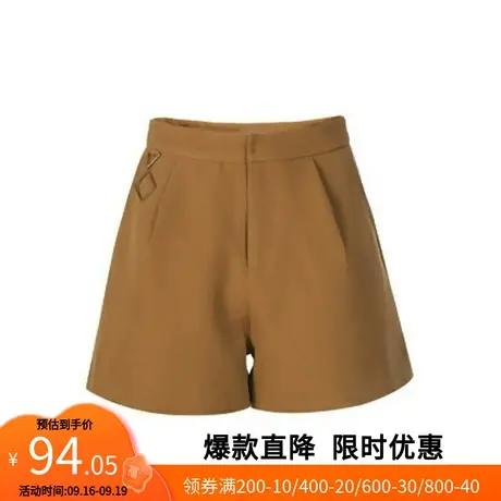 【艾格】宽松短裤2022年新款时尚简约休闲日常百搭学院风女生裤子商品大图
