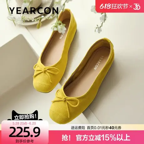 意尔康真皮芭蕾单鞋女2025新款夏季复古平底浅口软底玛丽珍女鞋商品大图