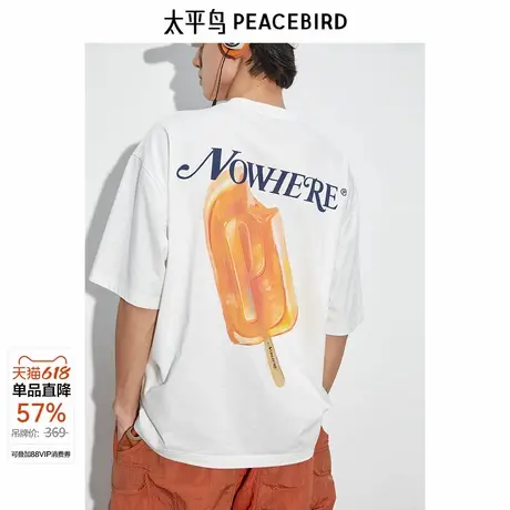 太平鸟男装T恤新款凉感印花短袖 B2CNE2521图片