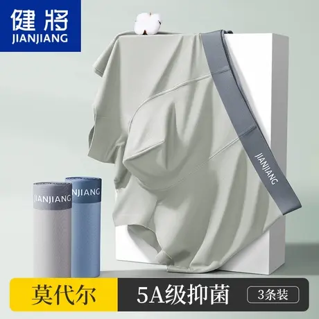 健将莫代尔男士内裤男生冰丝透气抗菌四角裤平角裤男式短裤头男款商品大图