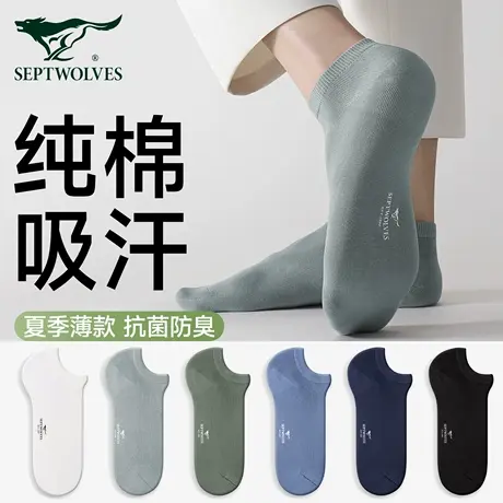 七匹狼袜子男夏季薄款短袜男士纯棉吸汗防臭透气运动船袜男生夏天商品大图