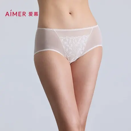 爱慕森语内裤女棉质底裆性感蕾丝中腰平角裤AM23C131商品大图