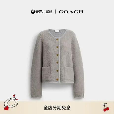 【新品】COACH/蔻驰女士舒适休闲HERITAGE开衫含羊毛上衣高级感图片