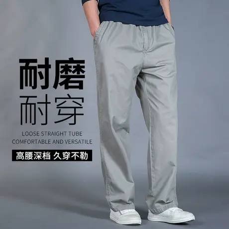 工装裤男耐磨秋冬加绒加厚纯棉工作裤冬季男士宽松直筒休闲父亲裤图片