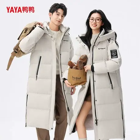 YAYA鸭鸭2025冬新款羽绒服女长款连帽时尚简约鸭绒保暖外套商品大图