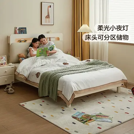 全友家居多功能收纳储物软包单人儿童床卧室小户型1米5男女小孩床商品大图