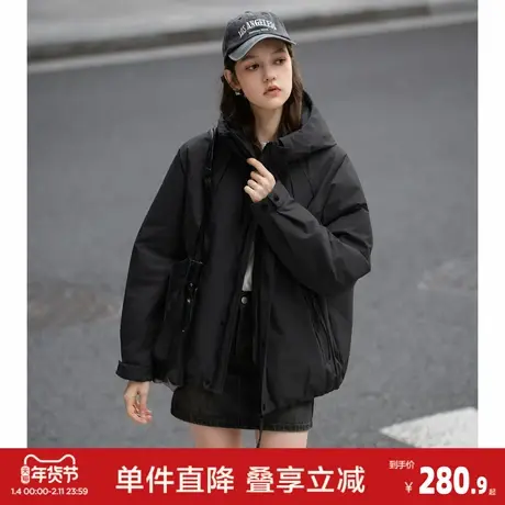 唐狮2026秋冬女款连帽棉衣外套高级感时尚棉服女式上衣休闲保暖图片