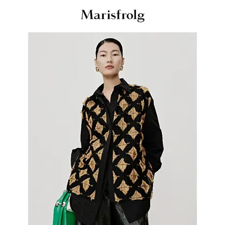 【精工衬衫】玛丝菲尔衬衣秋季撞色立体提花时尚长袖衬衫商品大图