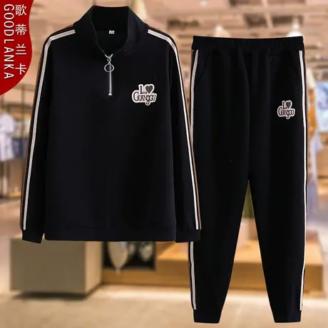 40-50岁大码中年妈妈春装运动服两件套宽松洋气女士卫衣运动套装商品大图