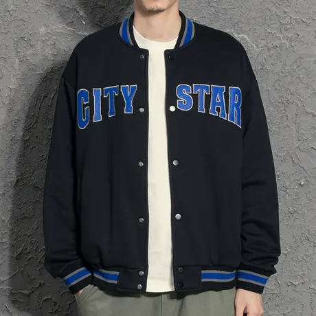 潮流男装2021新款男士外套春秋款男生棒球服美式复古学生帅气夹克图片
