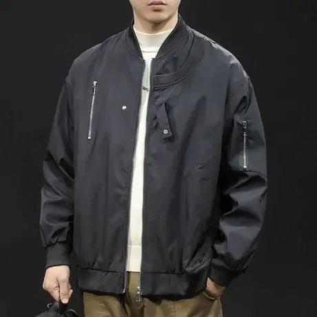 夹克外套男春秋款飞行员棒球领衣服春季2024新款潮牌男款上衣机车图片