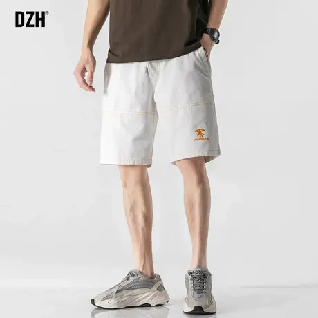 男士白色休闲短裤男夏季外穿宽松薄款纯棉五分裤2023新款潮流夏装商品大图