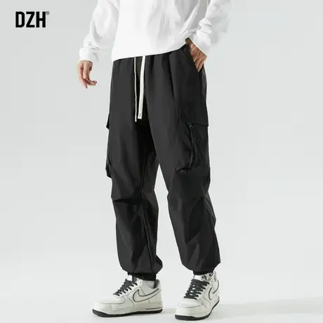 男士冲锋裤黑色工装裤潮牌男束脚裤子美式高街伞兵裤机能裤登山裤商品大图