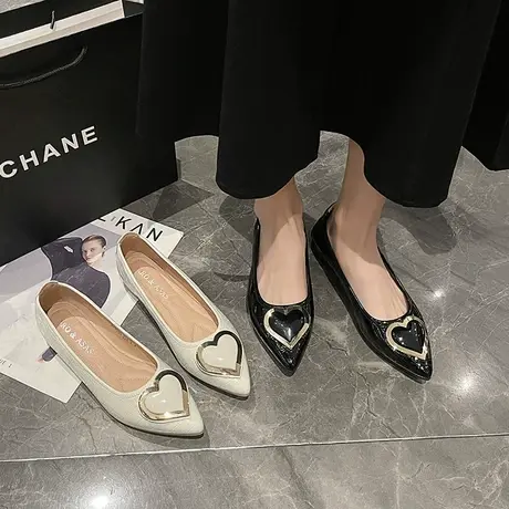 法式玛丽珍鞋女2024春秋季新款通勤小低跟浅口单鞋时尚休闲小皮鞋商品大图