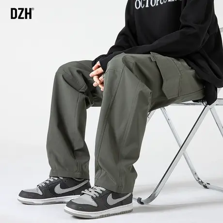 男生休闲长裤男款军绿色工装裤男2025年秋季新款裤子阔腿直筒长裤图片