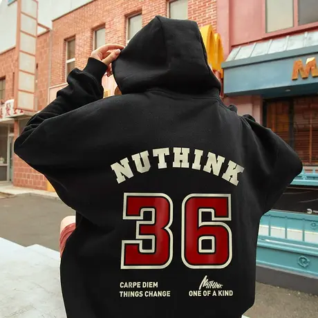 国潮ins潮牌美式复古卫衣男潮薄款美潮冬季潮流字母外套oversize商品大图