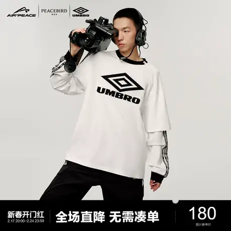 【AIRxPEACE】太平鸟男装茵宝联名印花长袖T恤球衣B3DCC4B24图片