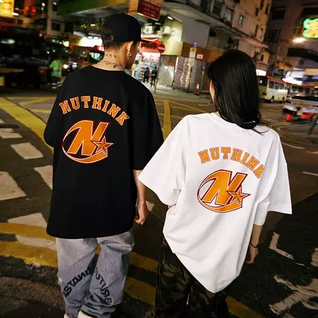 Nuthink美式街头嘻哈短袖T恤男夏季oversize宽松大码高街半截袖潮商品大图