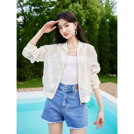 时尚气质休闲遮阳外套2023年夏季新款淑女温柔宽松显瘦通勤上衣商品大图