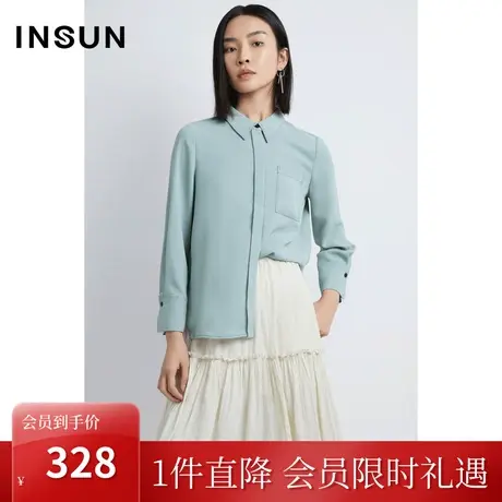 恩裳商场同款春舒适亲肤高级感通勤百搭POlo衬衫上衣图片