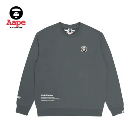 Aape旗舰店男装秋冬猿颜徽章字母印花宽松版经典圆领卫衣3887XXJ商品大图