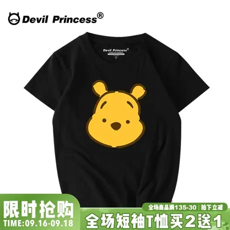 韩国可爱卡通小熊t恤女宽松学生2023新款短袖女ins潮牌网红情侣装图片