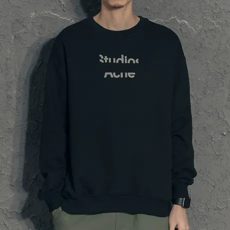 奕飏2020新款春装立体字母印花圆领卫衣男春秋款简约休闲男生上衣商品大图