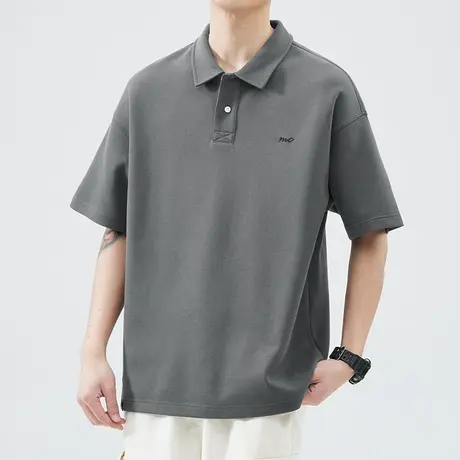 夏季薄款翻领t恤男士衬衫领短袖Polo衫男装有领上衣男款夏天体恤商品大图