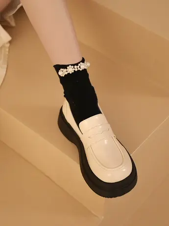 松糕厚底日系jk制服小皮鞋女2023新款春秋英伦风玛丽珍乐福单鞋商品大图