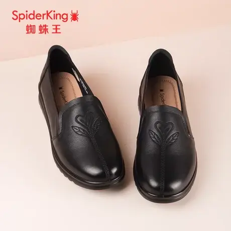 SPIDER KING/蜘蛛王女单鞋真皮2024春商场新款中老年妈妈舒适软底商品大图