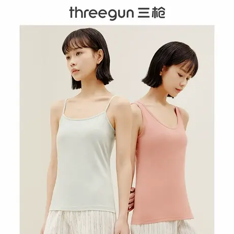 三枪吊带背心女纯棉夏季内衣内穿打底上衣修身女士薄款内搭打底衫商品大图