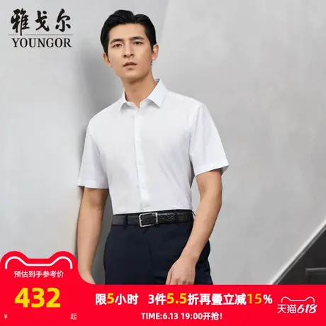 【商场同款】雅戈尔男士短袖衬衫夏季新款官方商务休闲短袖衬衫男商品大图