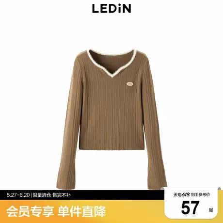 【商场同款】乐町早秋新款低领打底套衫女修身上衣C2EED4425图片
